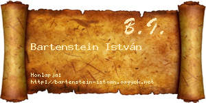 Bartenstein István névjegykártya